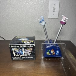 Pokemon Palkia & Dialga Stylus Set Nintendo DS Pre-Order Promo + Stylus Holder + Original Box