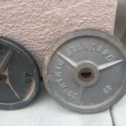 45 Lb Olympic Weight Plates 2” Iron 