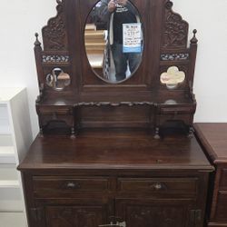 Vintage Cabinet With Mirror