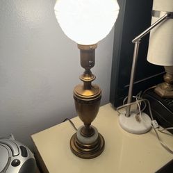 Vintage Brass And Marble Table Lamp