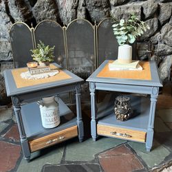 Matching Solid Wood End Tables