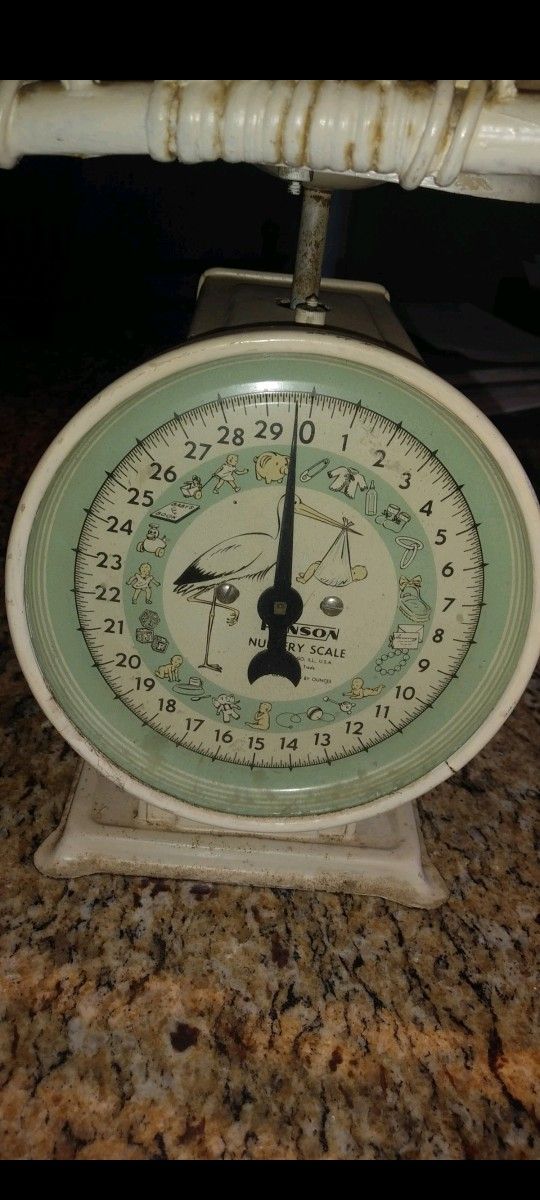 Antique Hanson Wicker Baby Scale