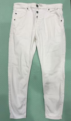 GABBA White Denim Jeans Slim Regular Fit Mid Rise Light Wash 5-Pocket. Size 30