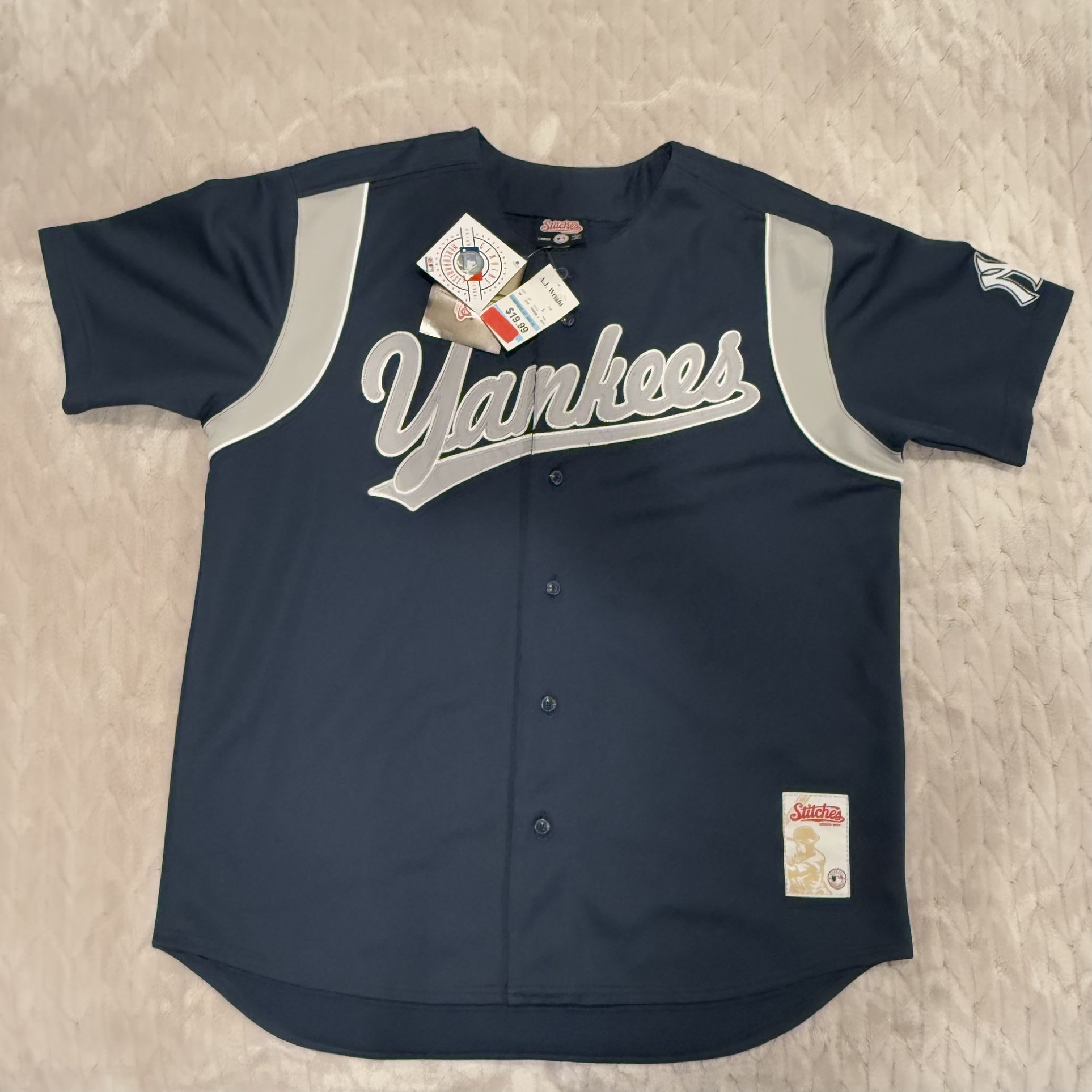 MLB Retro New York Yankees Stitches Athletic Gear Baseball Jersey Men’s Large
