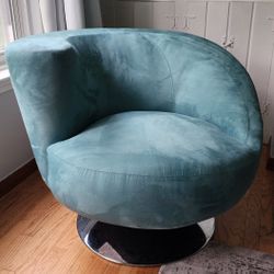 Teal Cyan Microfiber Swivel Chair 