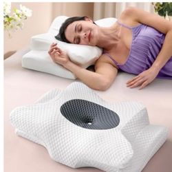 Memory Foam Cervical Neck Pillow - Dark Gray - Ergonomic Support - Vacuum Sealed - New