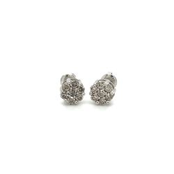 10kt White Gold Flower Cluster Diamond Earrings .5ctw 1.10grams 173577 2