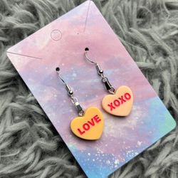 Orange Heart earrings