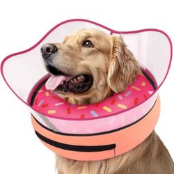 Supet Raised Inflatable Dog Cone Collar to Stop Licking, Soft Dog Cone Alternative After Surgery, Doggie Neck Donut Collar for Small Medium Large Dogs