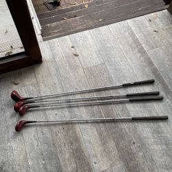 Antique Titleist AcUSHNET Woods One, Five, Three, Four.