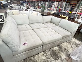 Thomasville Tisdale boucle grey fabric couch from Costco