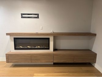 Custom/Modern Floating Entertainment Center with Electric Fireplace