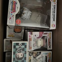 Box full of anime funko pops