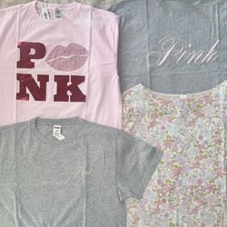 New PINK TEES SMALL/MEDIUM