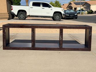Cherry Red Wood Cube Cubby Storage Shelf / Stand (LxWxH: 17” x 60” x 17”)