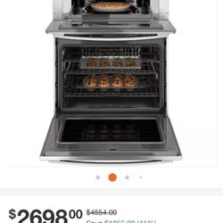 Profile 30 in. Double Electric Wall Oven with Convection Self-Cleaning and Built-In Microwave in Stainless Steel