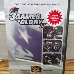 The 2003 New England Patriots 3 Games To Glory 2 DVD Sealed Includes Every Play From Super Bowl XXXVIII. 