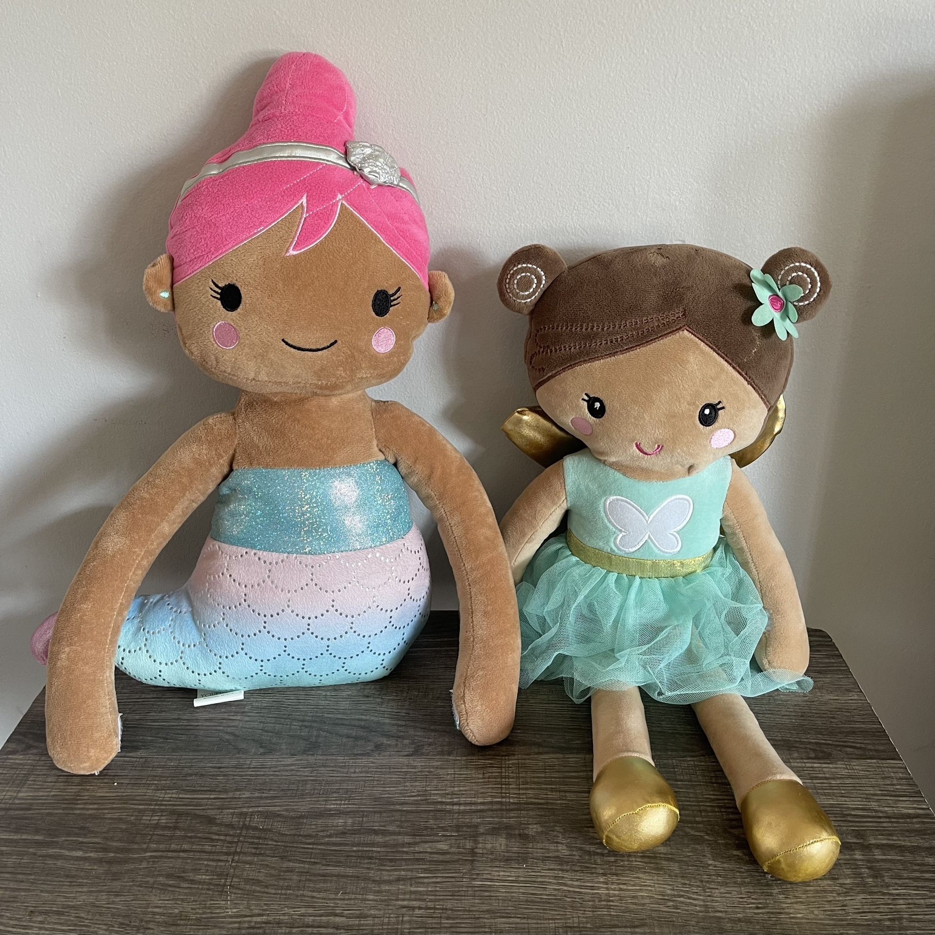 Your Zone Plush Dolls Mermaid and Ballerina Fairy