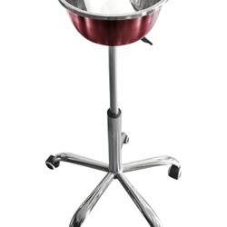 LTTGX Portable Gym Chalk Stand with Stainless Steel Bowl: Freestanding Gym Chalk Holder Bucket with Heavy Duty Rolling Wheels for Gymnastics Weight Li