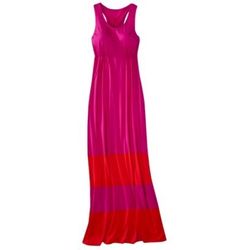Mossimo Women's Fushia & Bright Orange Sleeveless Maxi Dress Size M