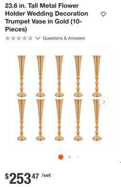 Gold Fluted Flower Vases