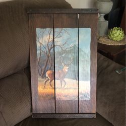 Barn Wood Deer Picture