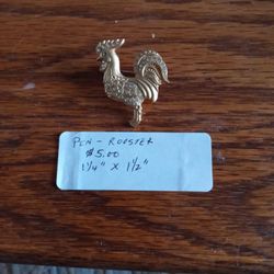Gold Rooster Pin