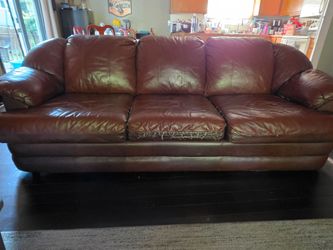 Leather couch and love seat