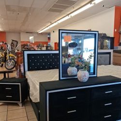 Modern Bedroom Set LED Lights 