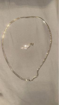 Gold Cuban Link Chain with CZ Pendant
