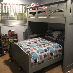 Pottery Barn Catalina Loft Bed in grey 