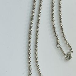 Tiffany & Co Sterling Silver 925 Atlas Roman Numeral pendant & 20" Bead Necklace