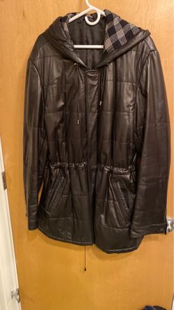 Men’s Large Calf Leather Hoodie Jacket