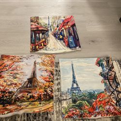 Set Of 3 Paris Pillow Cases