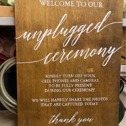 Unplugged Ceremony Sign