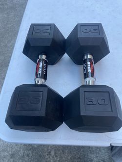 CAP Barbell, 30lb Rubber Hex Dumbbell, Single