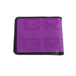 Brand New JDM XL Bride Purple Custom Stitched Racing Fabric Bifold Wallet Leather Gradate Men