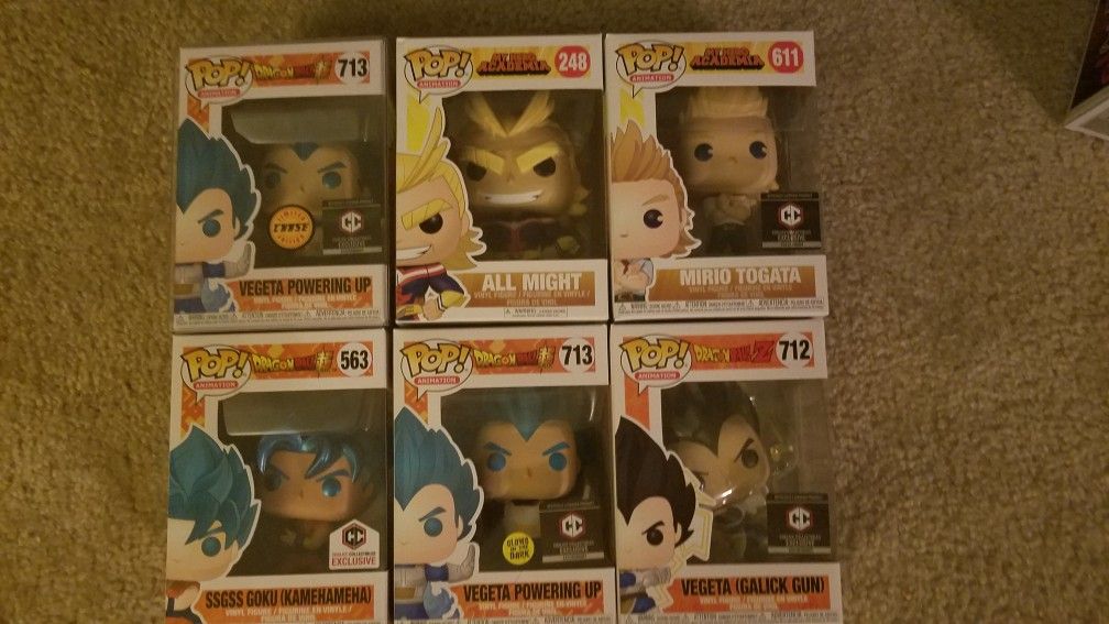 Funko Pop Dragonball Z and my Hero Academia Lot