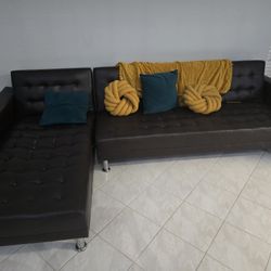 Wayfair Dark Brown Sleeper Sofa Fax Leather 