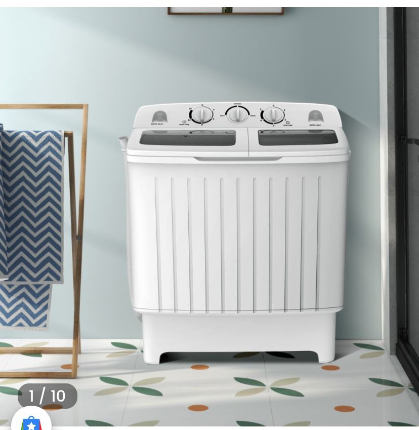 Costway 20lbs Portable Washing Machine With Built In Gravity Drain
