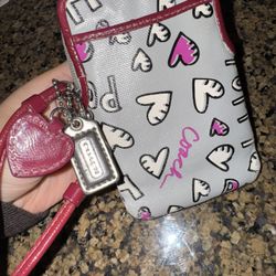 Grey & Purple/magenta COACH WRISTLET- POPPY COLLECTION