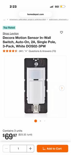 Leviton Decora motion sensor