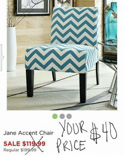 Turquoise Chevron Kohls Brand New Accent Chair I have others too