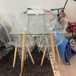 Glass Kitchen Table (like New)  OBO