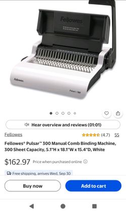 Fellowes® Pulsar™ 300 Manual Comb Binding Machine
