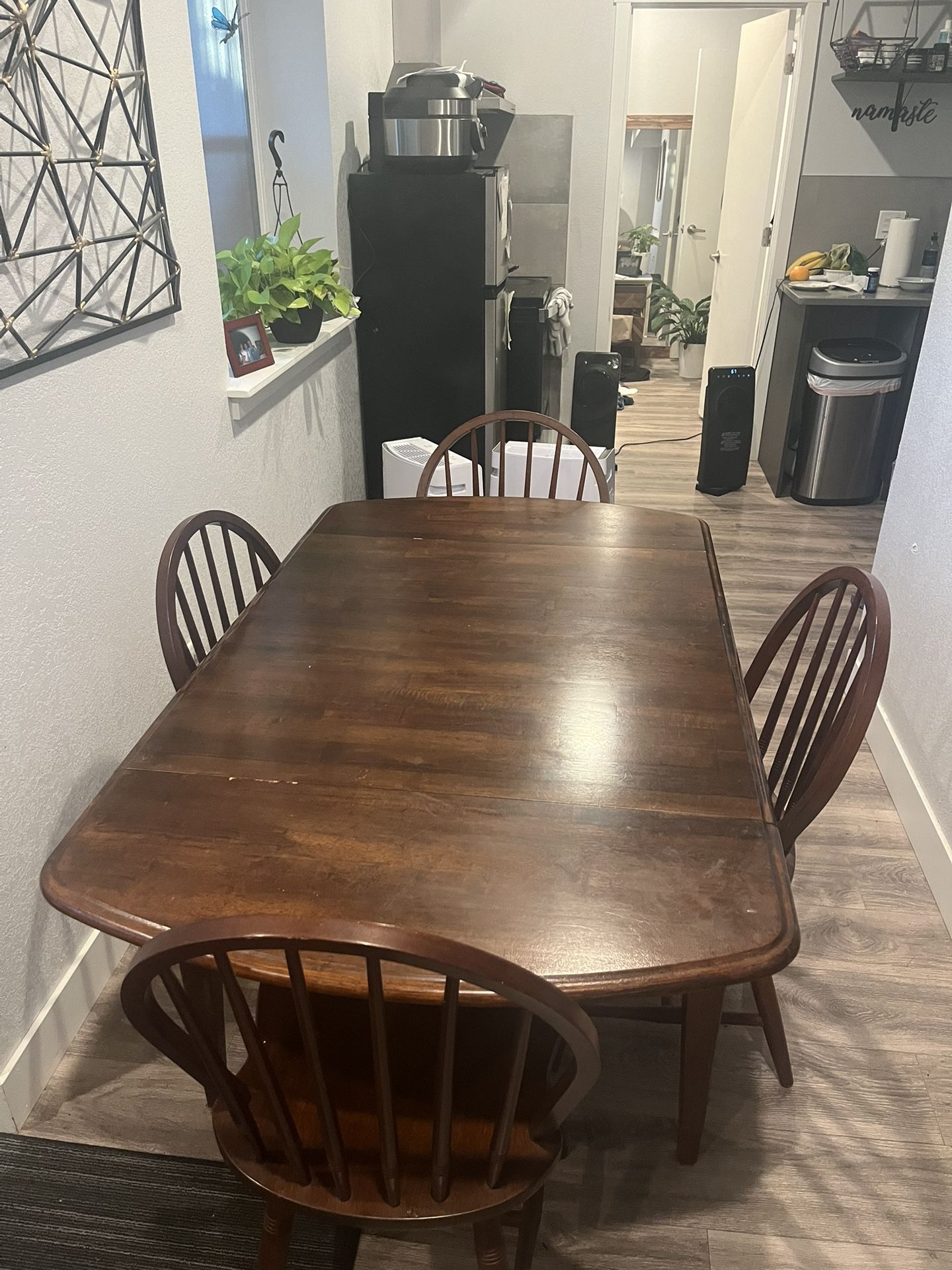 Solid Wood Dining Table +4 Chairs