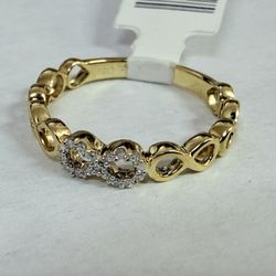 10K Gold & Diamond Infinity Ring