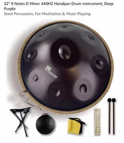 22" 9-Note D Minor Handpan Drum – Deep Purple