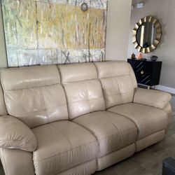 Taupe Leather sofa 
