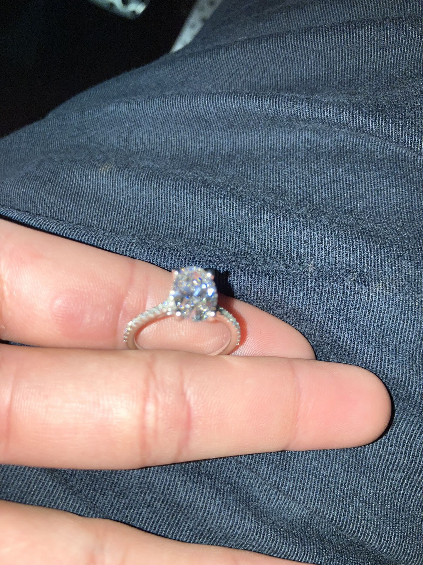 Oval Cut Engagement Ring 14k White Gold